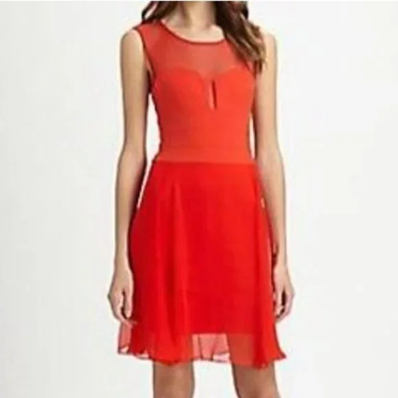 bcbgmaxazria orange and pink chiffon cocktail dress white christmas dresses Ruffle Chiffon Gown Fuchsia Purple / 0
